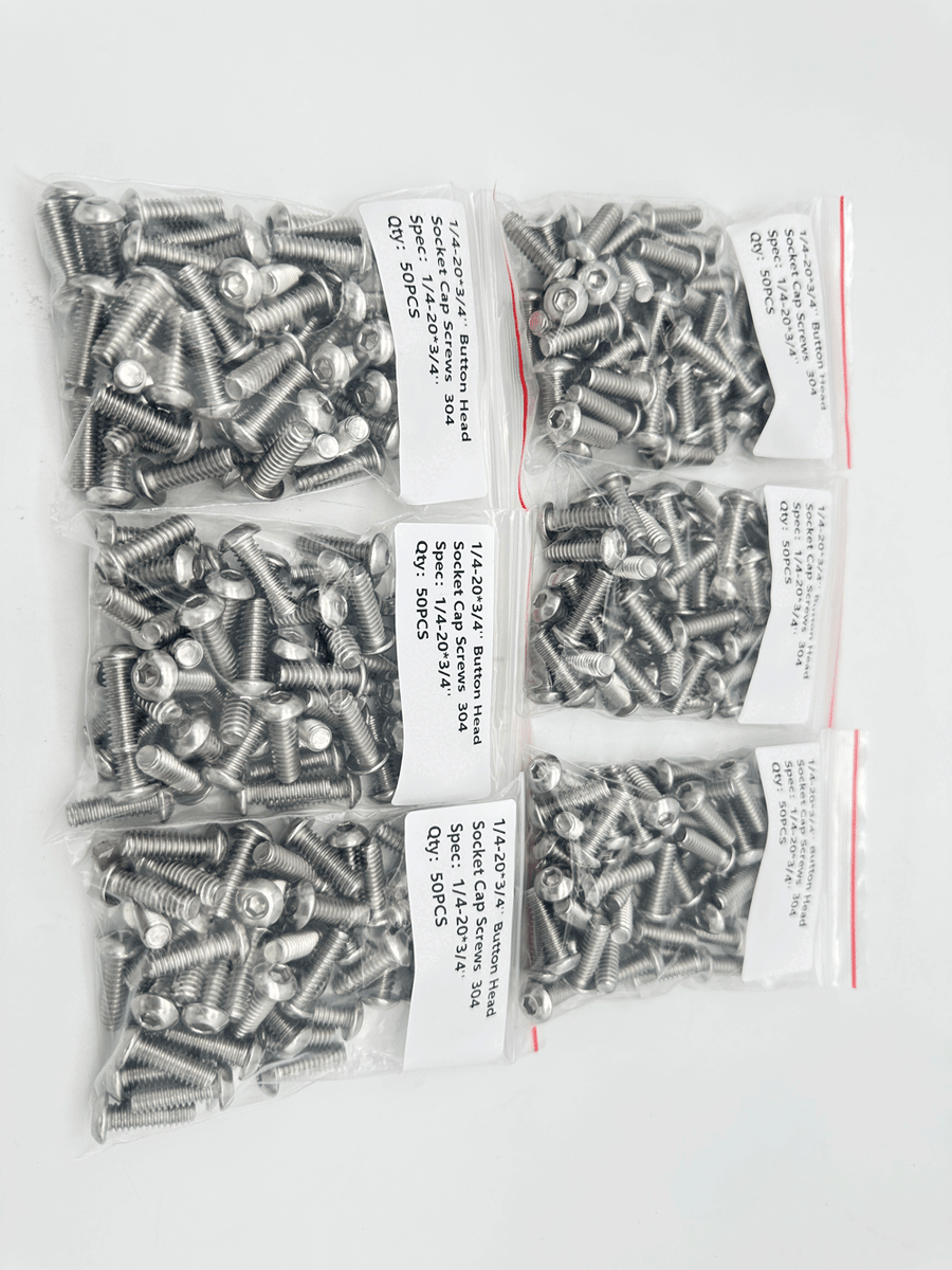 alanページ 1/4-20 x 3/4 Button Head Socket Cap Screws Allen Hex Drive