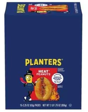 Planters Heat Peanuts (2.25oz Bags, Pack of 15)