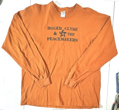 Rare Roger Clyne & Peacemakers Long Sleeve Orange Shirt XL - 4 Riders Behind Me