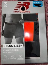 New Balance  3-Pair Mens Boxer Briefs Underwear Polyester Blend Athletic  2X