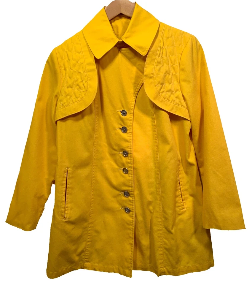 Abrigo Chaqueta Para Mujer Vintage BRITISH MIST Amarillo - Talla L Estilo Retro Mod Foto 2 de 4