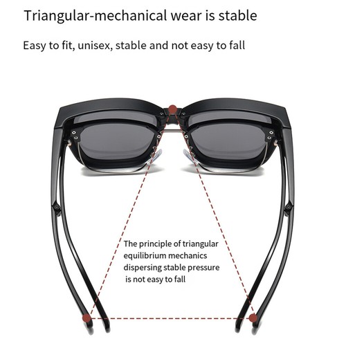 Polarisierte Überzieh Sonnenbrille für Brillenträger Überziehbrille Überbrill ↕ - Picture 4 of 24
