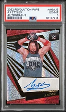2022 Panini Revolution WWE #AGA-JS AJ Styles Autograph PSA 6 EX-MT