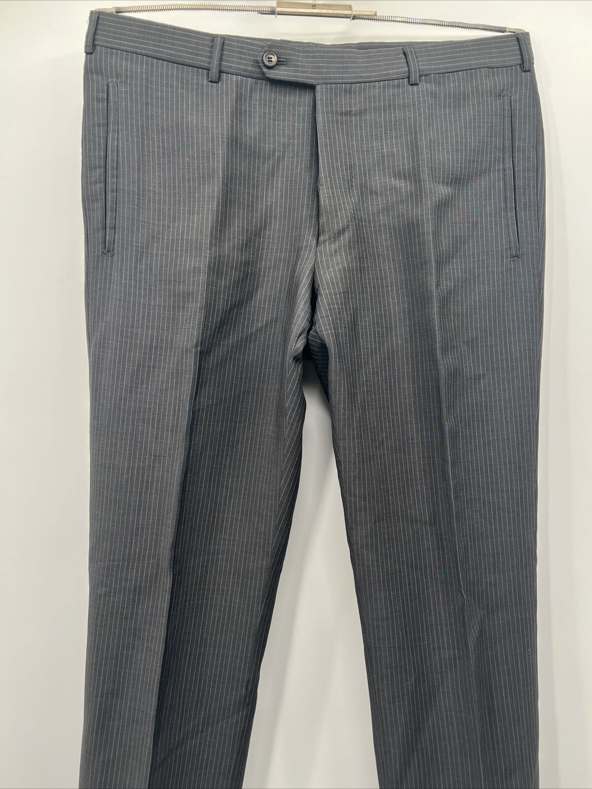 PRADA Milano Charcoal Grey Pinstripe Modern Fit W… - image 3