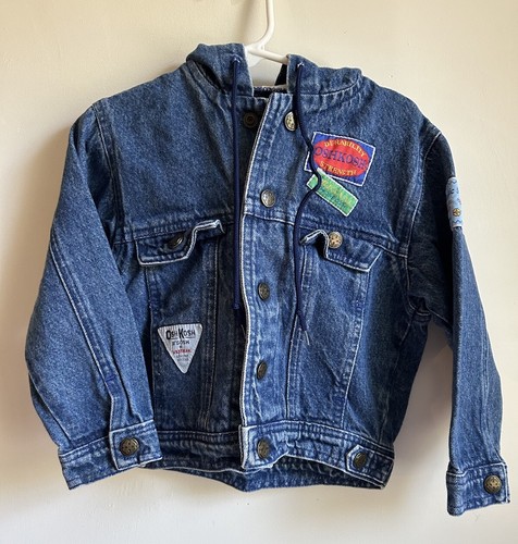 Vintage Oshkosh Hooded Denim Jacket Small Made In Philippians 100% Cotton Retro - 第 1/9 張圖片