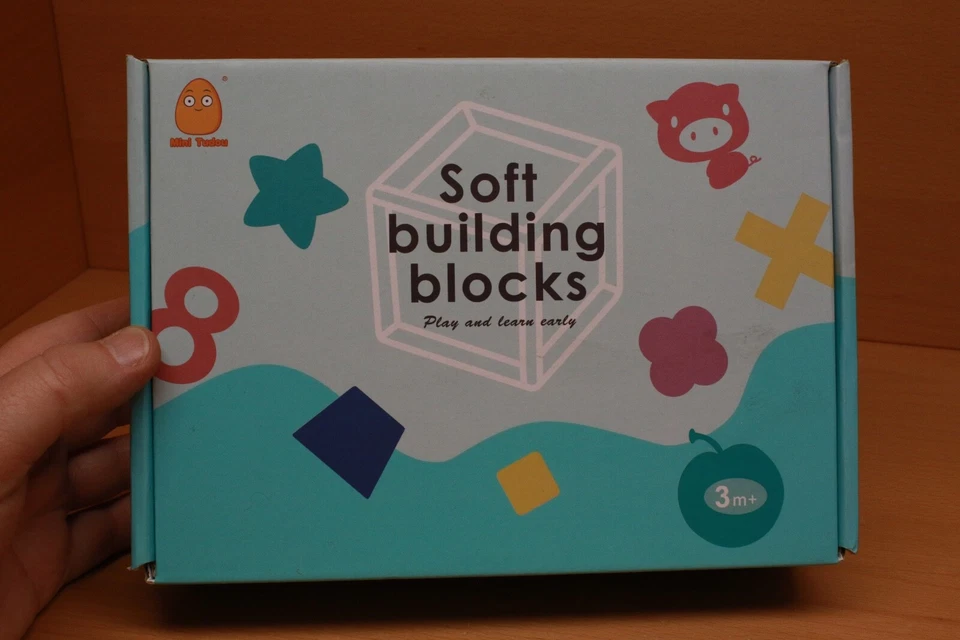 Mini Tudou Baby Soft Building Blocks 3m+ Stackable Squeezable Teether Floatable - Image 3 of 4