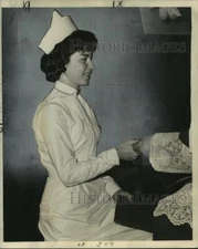1963 Press Photo Irby May Gaudet receives nursing graduate award. - nob16224