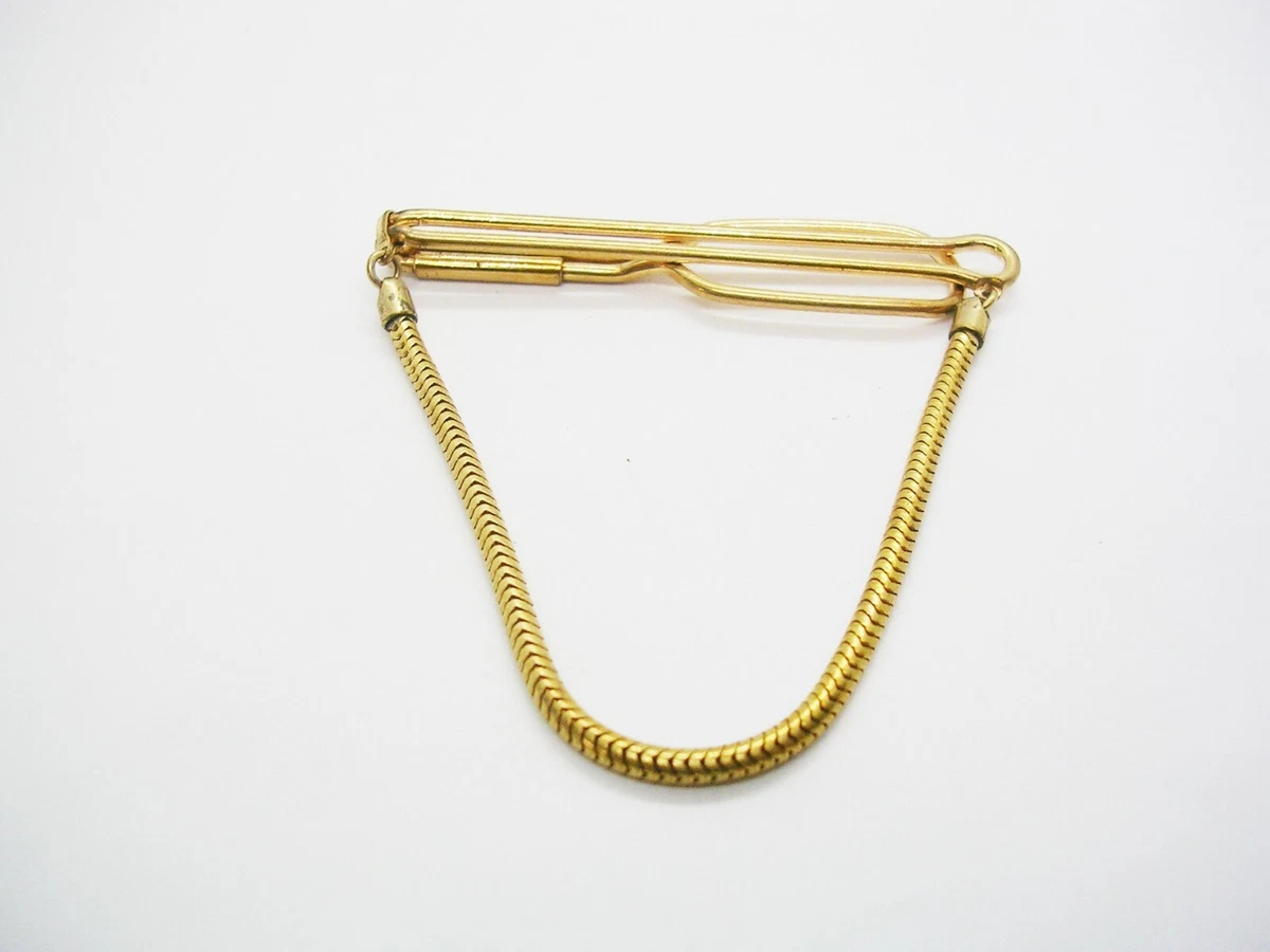 Classic vintage Tie Chain Mid Century Tie Clip with Chain Formal Wear | eBay
