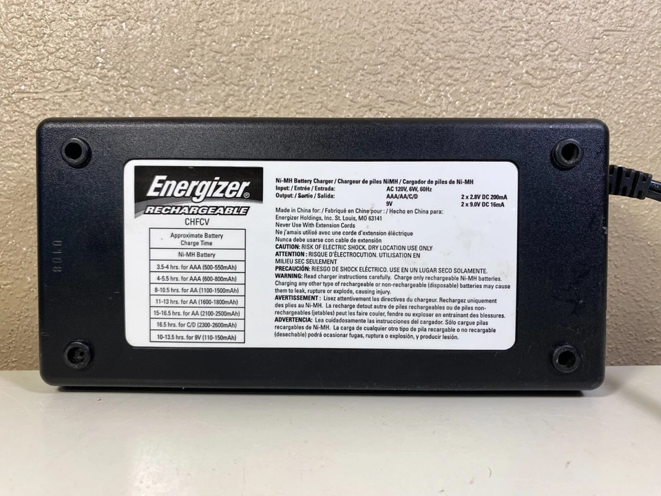 Energizer CHFCV Rechargeable Battery Charger AA/AAA/C/D/9V/NiMH Tested - Image 2 of 4