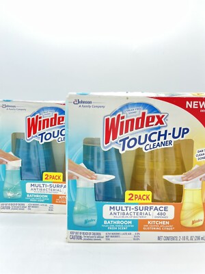4 Windex Touch Up 2 Bathroom 2 Kitchen 10 oz each  Discontinued Bs268