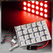 47mm X 30mm 24 Smd Led Panel Interior Domemap Light W T10festoonba9s - Red