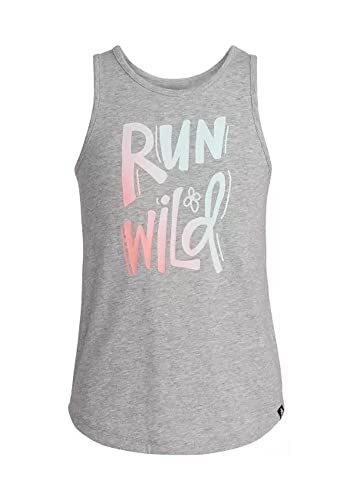 adidas Big Girls Heather Curved Hem Tank Top Kids', Grey, Size Large(14) - Picture 1 of 1