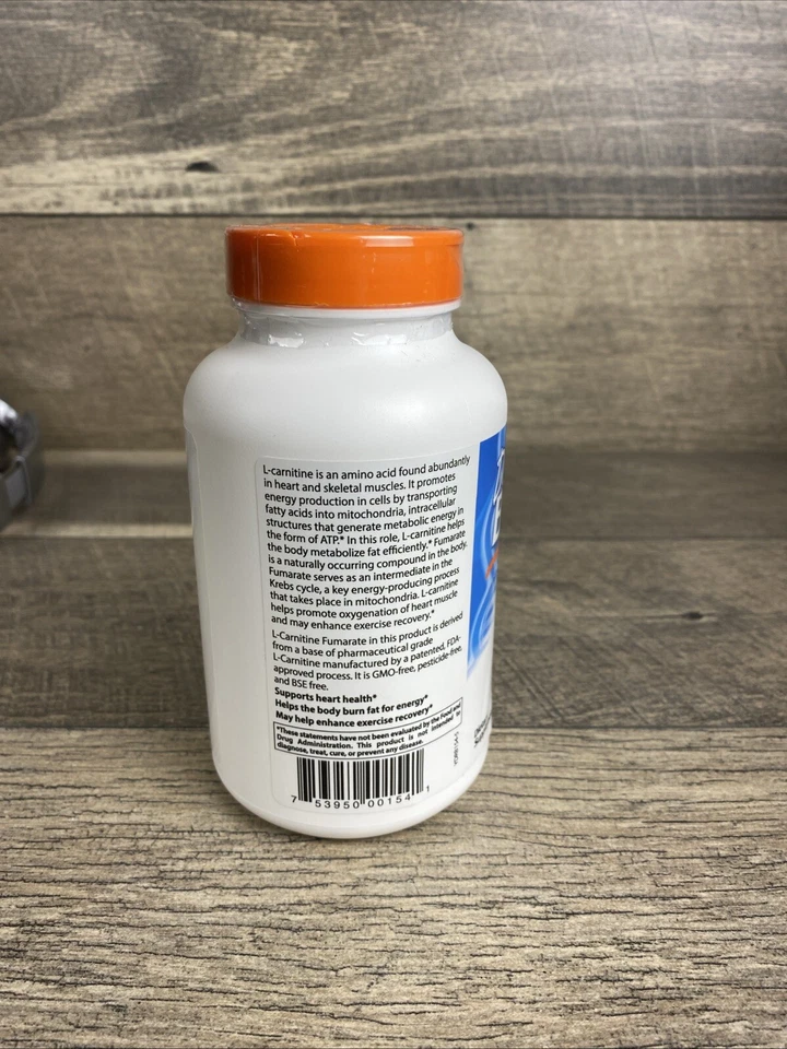 Doctor's Best L-Carnitina Fumarato 500 mg 180 Cápsulas Vegetales Jul/2026 Foto 2 de 4