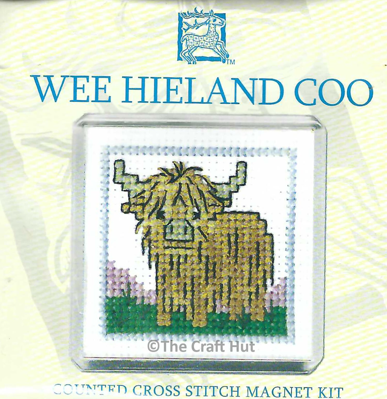 Textile Heritage Counted Cross Stitch Magnet Complete Kit Wee Hieland Coo