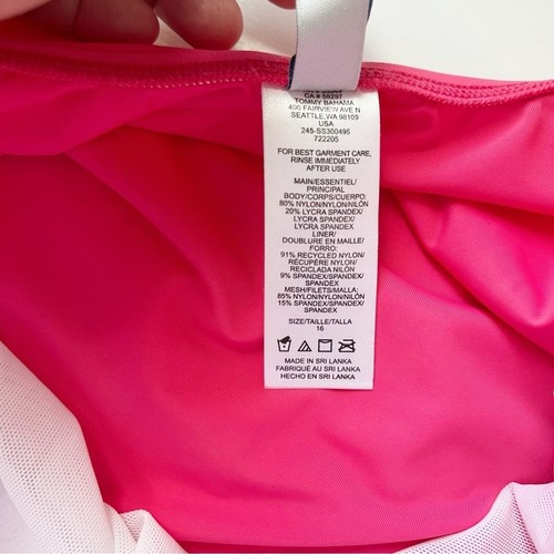 NEW Tommy Bahama Wrap Tie Front One-Piece Swimsuit Coral Coast Size 16 - Picture 6 of 7