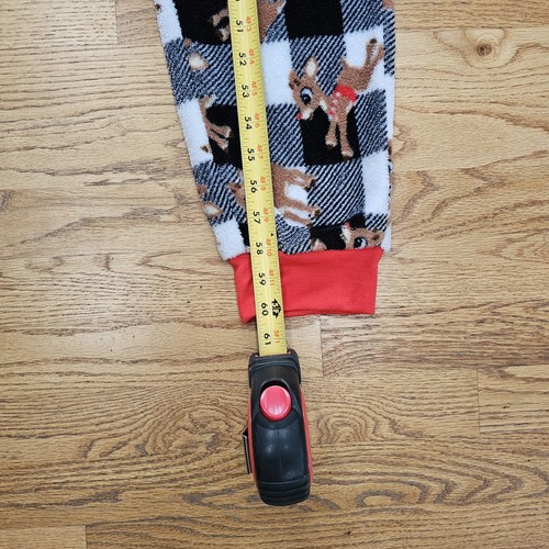 Rudolph The Red Nosed Reindeer Pajamas One Piece Adult M Christmas Medium EUC - Picture 3 of 15
