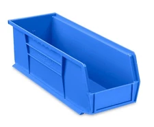 S-12418BLU, Uline, Plastic Stackable Bins, 15" x 5 1⁄2" x 5", Blue
