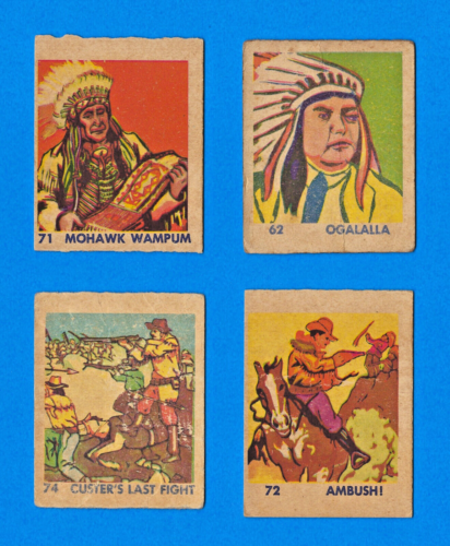 1938 R185 WS Company Lot of 4 Indian & Western strip cards - CUSTER'S LAST FIGHT - Picture 1 of 7