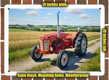 Metal Sign - 1968 BMC Mini Tractor Oil Painting - 14x10