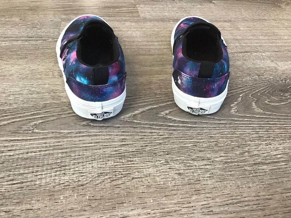VANS Missy Off The Wall Niñas Talla 5 Cosmic Galaxy Zapatos sin cordones Tenis espaciales Foto 3 de 4