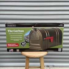 Postal Pro Large Metal Antique Bronze Post Mount Mailbox BRAND NEW PP150SAB