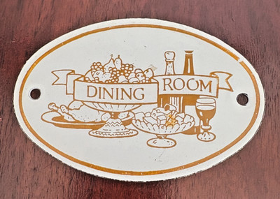 Dodo Designs Emaille Esszimmer Schild oval doppelseitig England