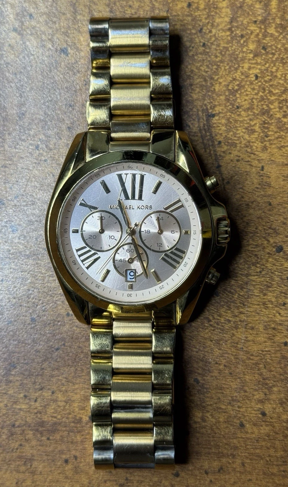 Orologio Donna Michael Kors MK6359 Bradshaw Quadrante Rosa Tono Oro MOLTO PICCOLO LEGGI