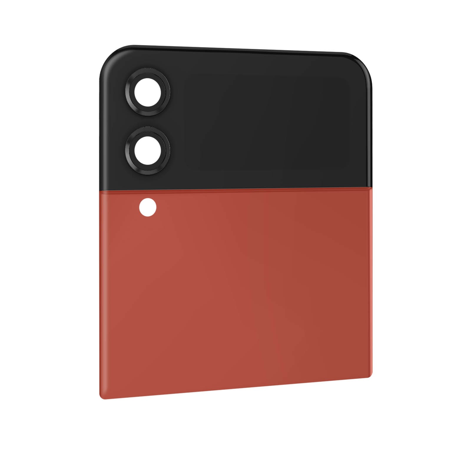Vitre ecran externe Z Flip4 avec coque arriere superieure rouge
