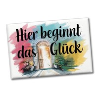 Hier Beginnt GlüCk Souvenir Souvenir Magnet