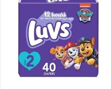 NEW PACK OF LUVS BABY INFANT DIAPERS SIZE 2 12-18LBS 40 DIAPERS PAW PATROL