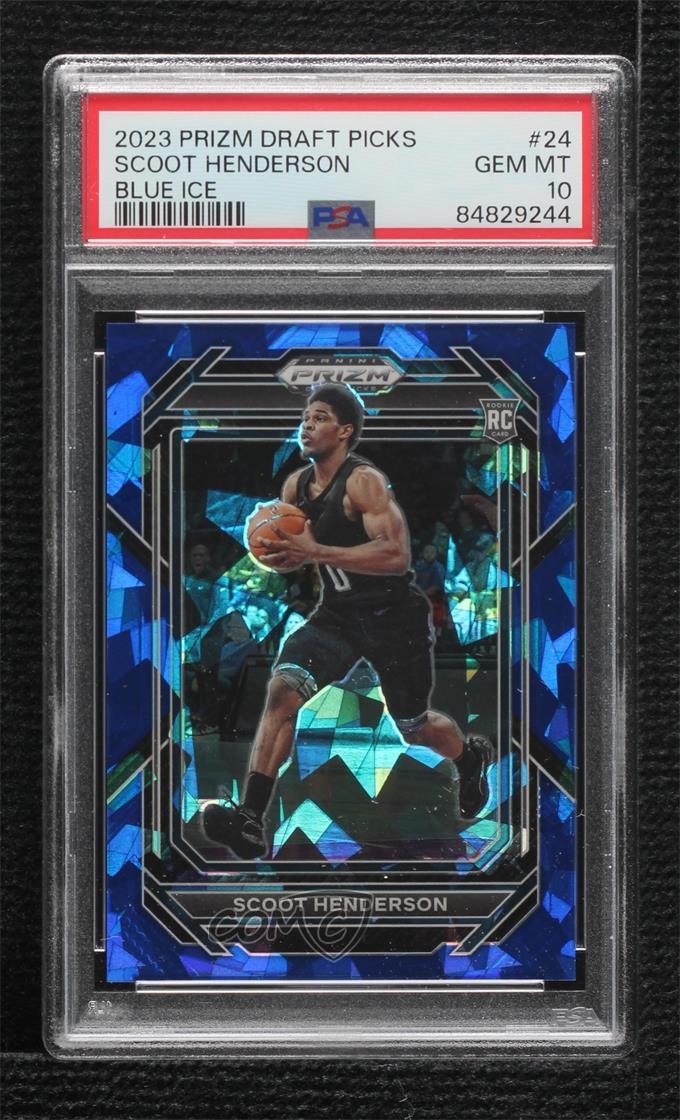 2023 Prizm Draft Picks Blue Ice 77/99 Scoot Henderson #24 PSA 10 Rookie RC 1o2
