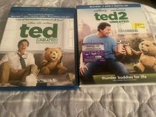 Ted & Ted 2 Unrated Thunder Buddies w/ slip cover  Blu-Ray Combo + Flash Gordon