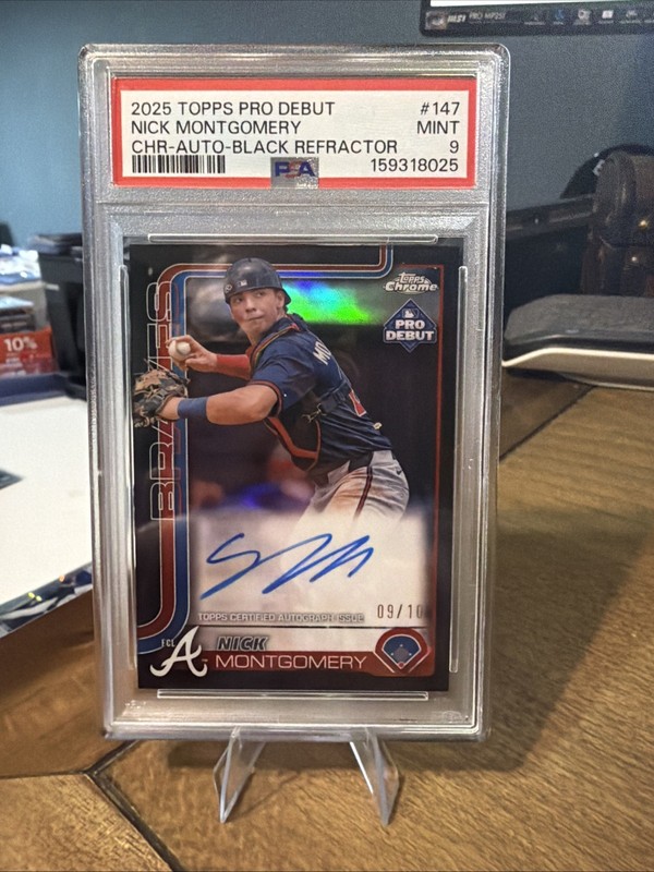 2025 Topps Pro Debut Chrome - NICK MONTGOMERY #PDC-147 Refractor Auto /10 PSA 9