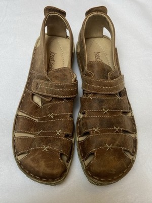 Josef Seibel Brown Leather Comfort Fisherman Sandals EU 42 Womens 10