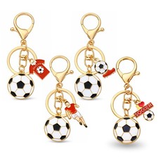 4 St&uuml;ck Unisex Fu&szlig;ball Schl&uuml;sselanh&auml;nger, Schl&uuml;sselanh&auml;nger Sport Schl&uuml;sselanh&auml;nger Fu&szlig;ball