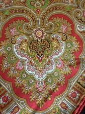 VINTAGE SILK PAISLEY DESIGN SCARF PRINTED LABEL  ECHO  