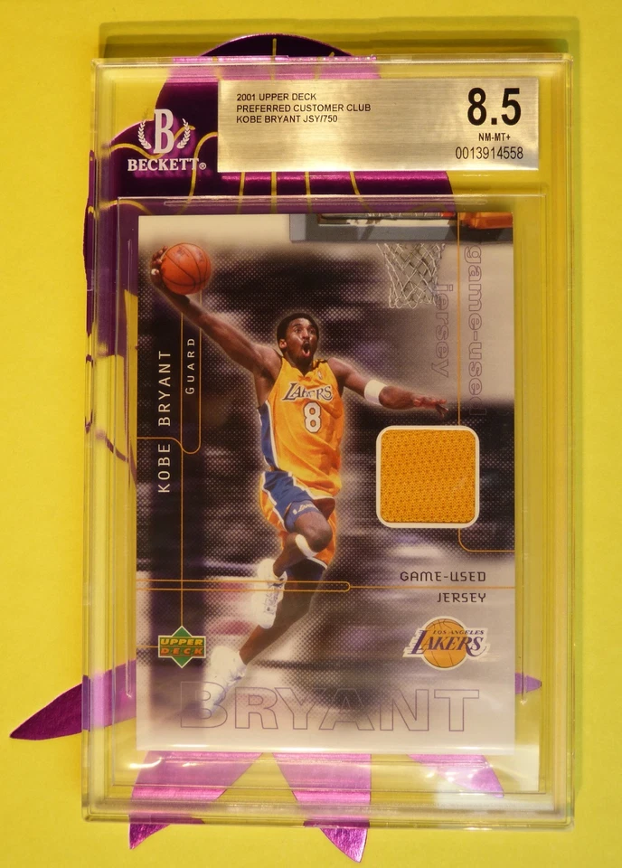 Kobe Bryant 2001 Upper Deck Jumbo Preferred Jersey Customer Club BGS 8.5 SN /750 - Photo 4/4