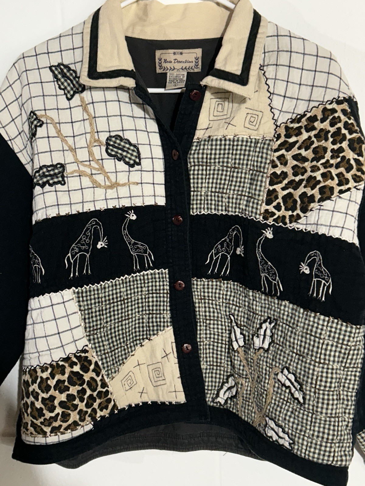 Vintage Patchwork Jacket African Safari Animal Un… - image 2