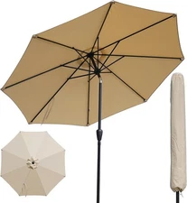 Outdoor Patio Umbrella,Patio Table Umbrella with Cover, Push Button Tilt & Crank