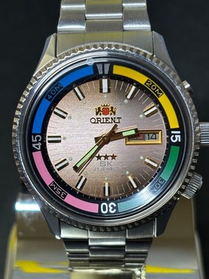 Orient SK Three Star Automatik Uhr Multi Color 21 Jewels Vintage Klassiker