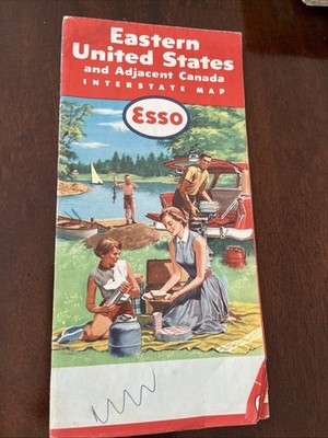 Esso 1957 Eastern United States And Adjacent Canada Interstate Map  