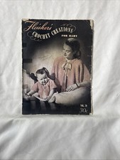 Vintage 1947 Bucilla Crochet babies outfits clothes blankets pattern booklet