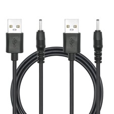 2Pcs USB to DC 2.5mm x 0.7mm Power Cord, 3FT 2.0 A Male Black