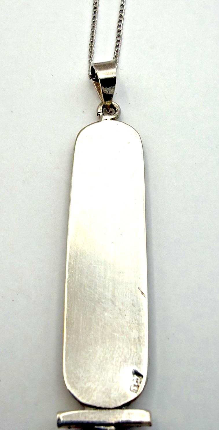 Solid Sterling Silver Egyptian Revival Cartouche … - image 5