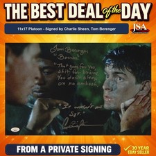 Sheen & Berenger Signed 11x17 Photo "It want me SGT." JSA COA Private Signing