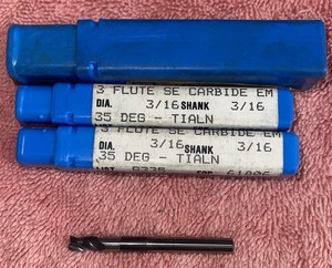 3 Pcs Niagara Cutter USA N61806 3/16x3/16x5/16 3FL AlTiN Solid Carbide End Mill