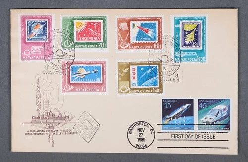 MayfairStamps Hungary FDC 1963 Nakano Perfin Space Travel Combo US Mixed Frank F