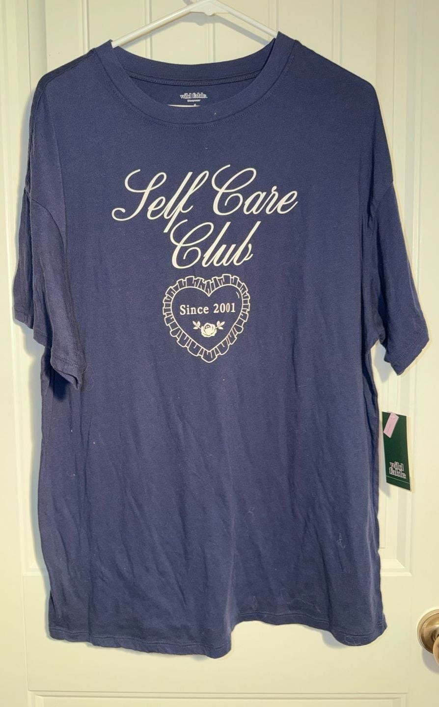 Wild Fable Self Care Club Oversized Navy Sleep Tee Small NWT, photo 2