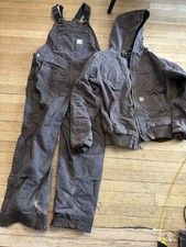 Carhartt Womens XL Washed Duck Insulated Bib Overalls OR4031-W Size L Jacket