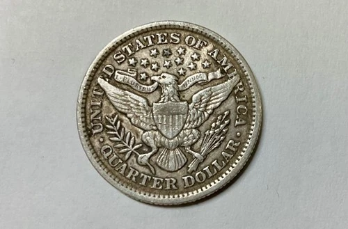 1895 USA Barber Quarter sharp circulated coin light marks scuffs full LIBERTY